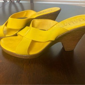 Bright Yellow Wedges by Italian Shoemakers